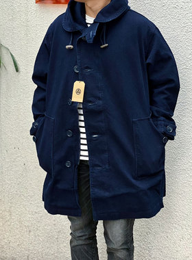 MOMOTARO桃太郎 可养落色 日本制重磅深邃靛蓝染M51复古派克大衣
