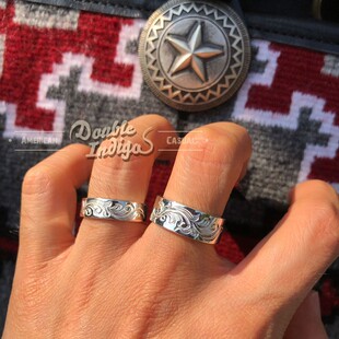 日本手作飘逸唐草超厚宽版 性价比爆炸 复古银戒指 Blossom Dear