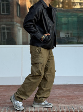 Workers Japan 硬朗有型重磅水洗做旧人字纹法式多袋可束脚工装裤