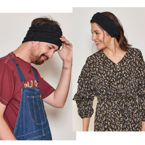 复古编织休闲居家发带头巾帽