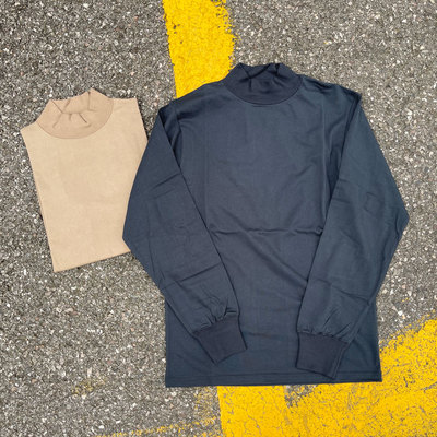 做旧复古3拧纱线小高领长袖T恤