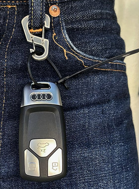 Jango 日本手造 925全银硫化做旧熔岩双向开口 S 型钥匙扣