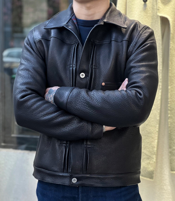 鹿皮TYPEI一代单口袋皮衣夹克