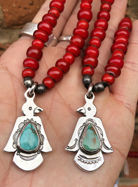 古董琉璃珠实心美国天然项链吊坠