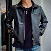 LEATHER 隐藏限量限定 1.5mm 厚特制茶芯ECO马皮机车皮衣夹克