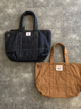日本SAMURAI JEANS武士20周年限定重磅25OZ单宁&帆布托特单肩包