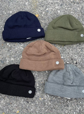 MIGHTY SHINE 复古情侣款 送胸针 羊毛混纺复古毛线冷帽瓜皮帽