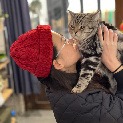 复古麻花编织观察员毛线冷帽