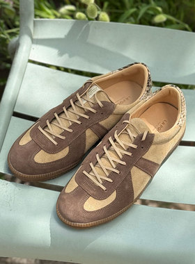 Brother Bridge 联名款日本法国翻毛牛皮+蟒蛇皮复古德训休闲鞋