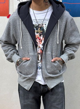 Riding High日本制老式梭织机制超重磅华夫格内衬连帽休闲卫衣