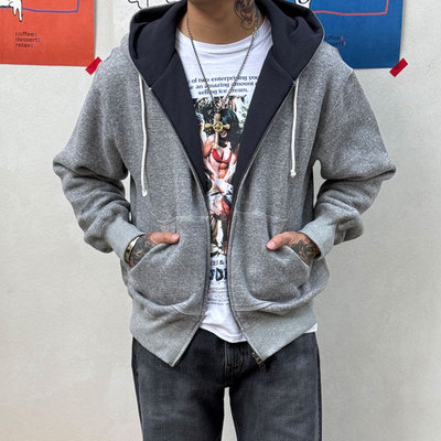 华夫格内衬复古休闲卫衣