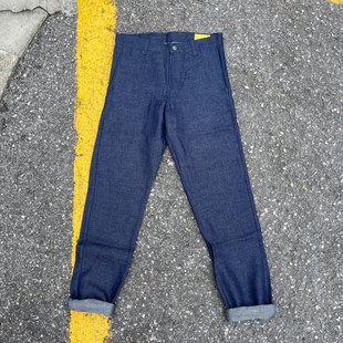 FBC Clothing 法国棉麻混纺超粗纺indigo 蓝染工装 Fat 牛仔裤 Boy