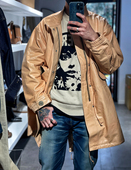 天神Tenjin Works 枥木油润牛犊皮复古M65鱼尾派克大衣风衣