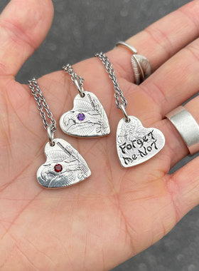 改造托帕石石榴石爱心吊坠