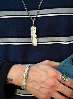 8K金金箔熔岩复古手镯