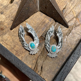 NAVAJO吊坠 日本制美国天然松石雄鹰展翅925纯银 Dear Blossom