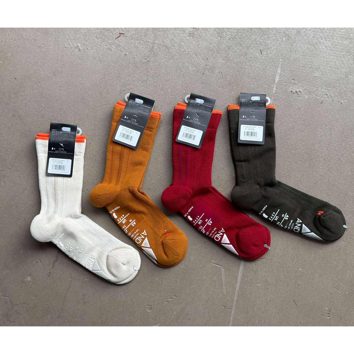 Andsox 特价 日本奈良工匠制 高弹力重磅防滑复古户外棉袜