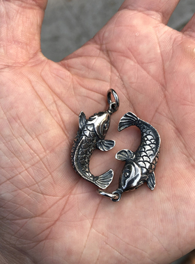 吉祥好运手工黄铜锦鲤项链吊坠