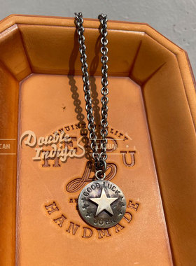 手打改造五星好运古董银币吊坠