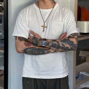 Workers 水洗做旧修身 &宽松双拧纱线口袋短袖 T恤 Japan优化剪裁