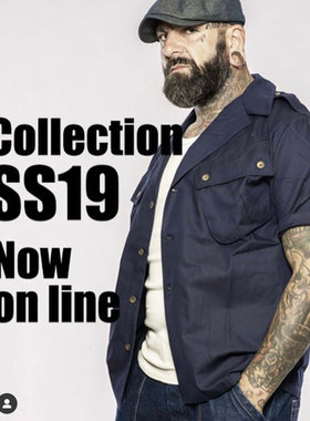 Fleurs De Bagne花囚犯 换季特价  indigo天然蓝染工装短袖衬衫