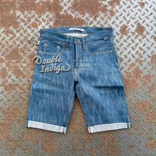 COMPANION 福利特价 indigo天然蓝染竹节纹粗纺14oz赤耳牛仔短裤