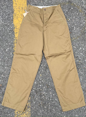 Workers Japan日常复古高腰经典直筒高密度斜纹Officer军官休闲裤