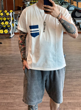 MOMOTARO桃太郎 日本制8.5oz重磅津巴布韦棉出阵口袋短袖T恤