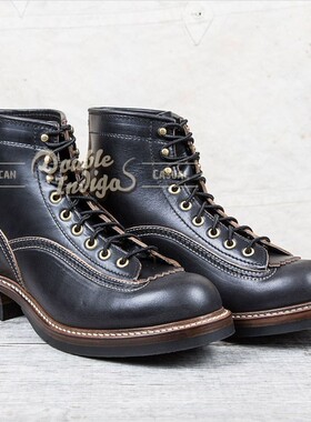 JOHN LOFGREN 日本制DONKEY黑色茶芯HOWEEN 固特异手造短脸工装靴