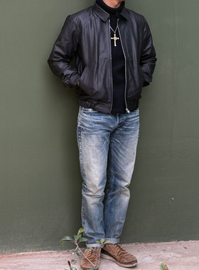 Tenjin Works日本天神Clayty 稀少植鞣牛犊皮复古通勤机车皮夹克