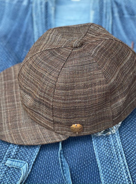 Gypsy & Sons老品特价 日产限定复古马毛牛皮6片式铜牌遮阳棒球帽