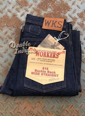 Workers Japan独家代理全三本针13.75oz长绒棉巴黎扣赤耳工装裤