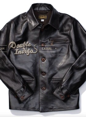 ORGUEIL小猪高端品牌 CAR COAT经典黑色茶芯重磅马皮皮衣