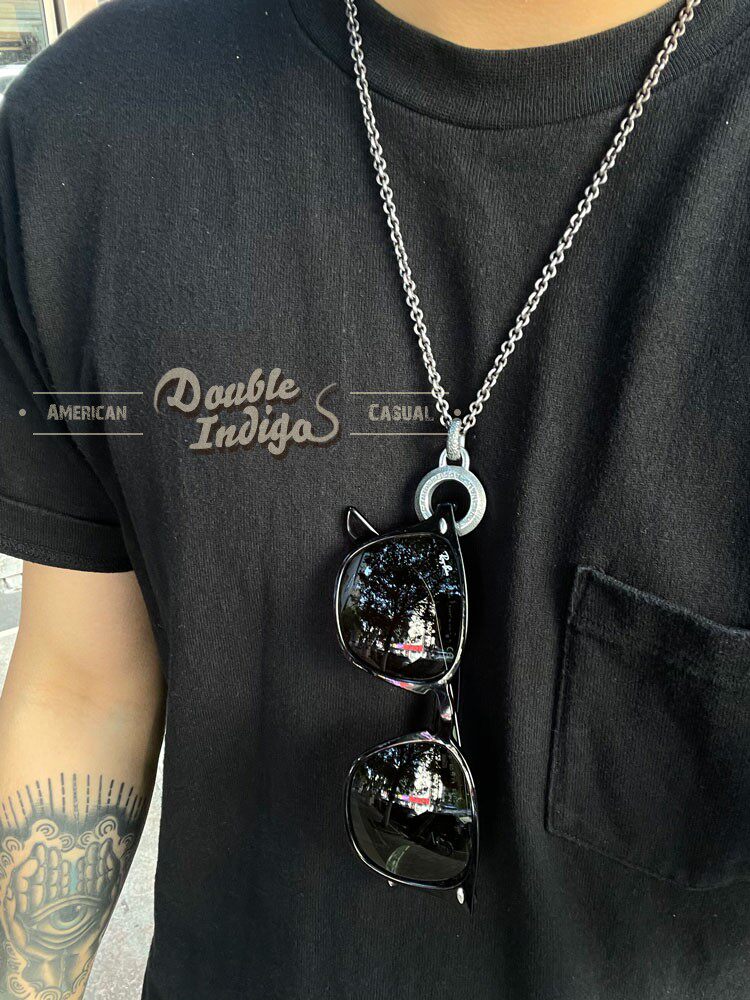 Jango 甜甜圈式熔岩做旧复古太阳环形眼镜挂环吊坠