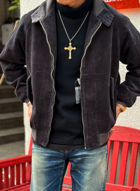 BARNS 百搭单品 老式梭织机制复古灯芯绒插肩休闲通勤立领夹克