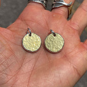 光岚 泾渭分明 日本手工敲打锤目纹超大面积24K锤金925银熔金银饼