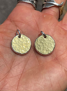 超大面积24K锤金925银熔金银饼