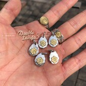 Dear Blossom百搭小物 日本制18K金蔷薇花不规则敲边银饼复古吊坠