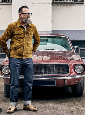 Tellason特价清仓 意大利制限量黄金翻毛小牛皮复古卡车司机夹克