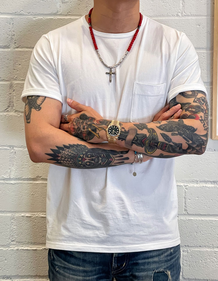 修身&宽松3拧纱线口袋短袖T恤