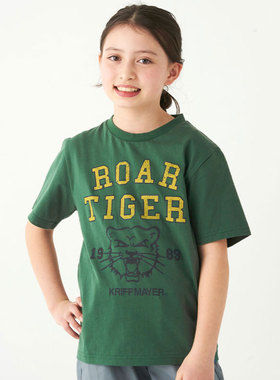 KRIFF MAYER 童装系列 复古虎头做旧效果印花潮流短袖 T 恤