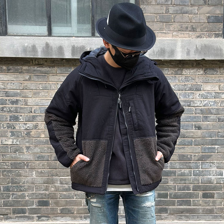KRIFF MAYER 阻燃外壳拼保暖重磅摇粒绒双向拉链户外露营通勤棉服