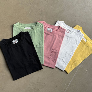 Riding High 缤纷打底 日本制老式梭织机制纯色复古桶织短袖T恤