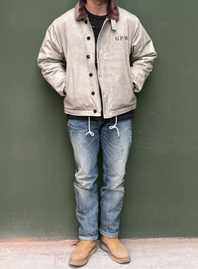 Kriff Mayer 成衣染色水洗做旧双面印花重磅毛内里N1复古甲板服