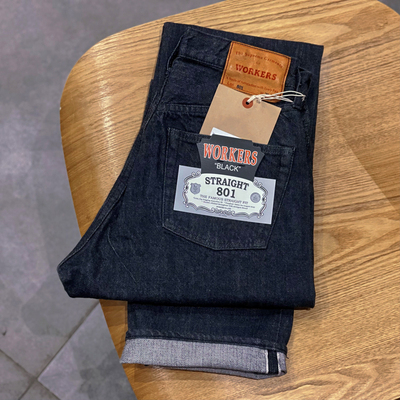 长绒棉高腰修身小直筒牛仔裤