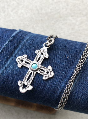 日本图腾十字架项链吊坠