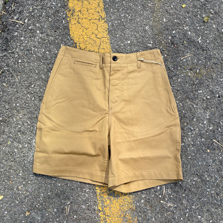 法国人字纹工装军官度假短裤