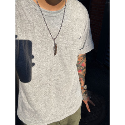 Workers Japan 软糯顺滑 特制混纺重磅肌理感纯色跑猫口袋短袖T恤