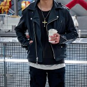 FourSpeed 店主自用款 须山哲也手作虾夷野生鹿皮斜拉机车皮夹克