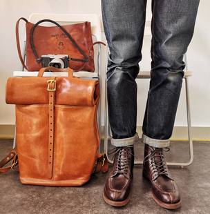 Brother Bridge8号色复古新禧马臀皮Tanker款高帮工装靴